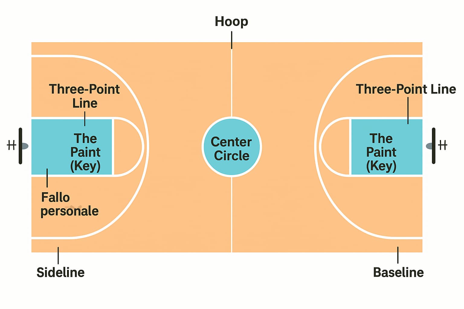 Diagramma campo da basket